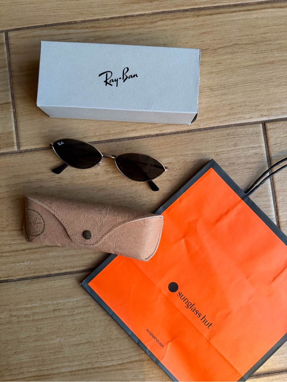 NEW Ray-Ban Kai Bio Sunglasses Pale Gold dark grey